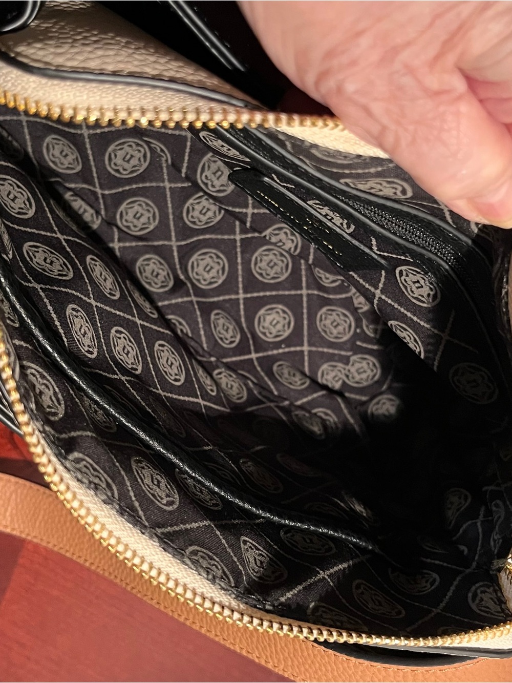 Nanette Lepore Black and Cream Two-Tone Pebbled Crossbody - Picture 9 of 10